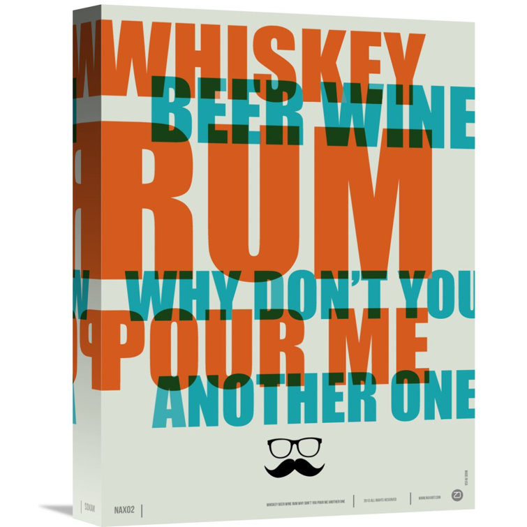 Naxart Whiskey, Beer And Wine Poster Textual Art on Canvas Wayfair